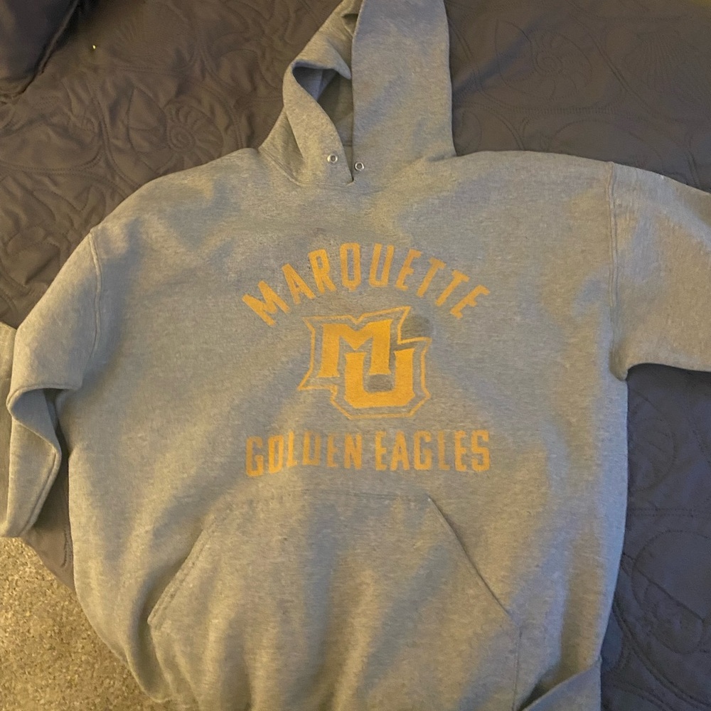 Marquette golden eagles collage hoodie